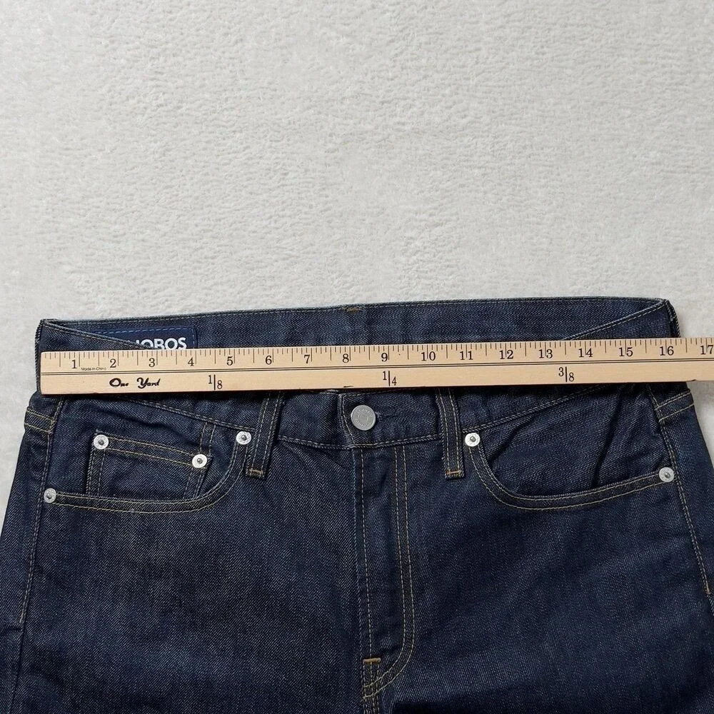 Bonobos White Oak Cone Denim Jeans Mens Sz 31x34 Straight Slim Leg USA Made DARK
